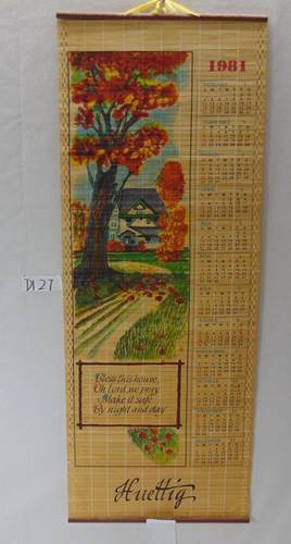 Vintage bamboo scroll calendar - bamboo,
